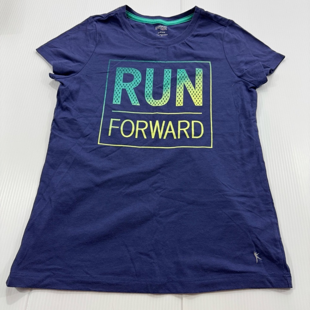 78. Girls Danskin Navy RUN FORWARD Tee (XL 14-16)